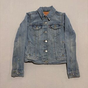 Levi's Denim Jeans Jacket Womens XS Blue Medium Wash Casual Western Trucket